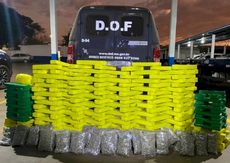 DOF prende casal com mais de 185kg de drogas na MS 156
