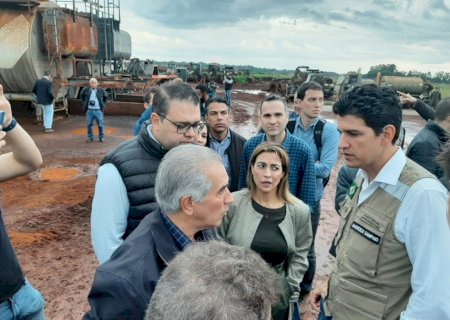Ministro e Alan Guedes vistoriam obra do aeroporto de Dourados