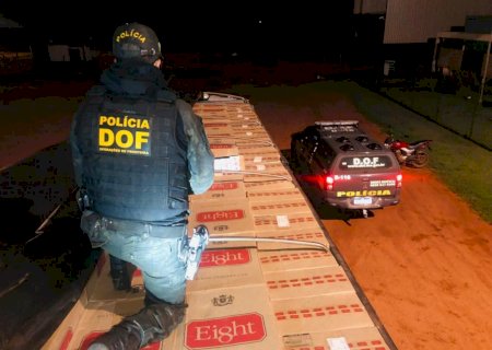 DOF apreende 25 mil pacotes de cigarros contrabandeados do Paraguai