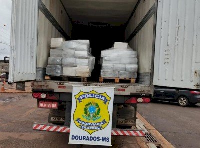 Polícia apreende, em Dourados, caminhão frigorífico transportando drogas