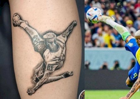 Brasileiro tatua golaço de Richarlison na Copa do Catar, e jogador compartilha