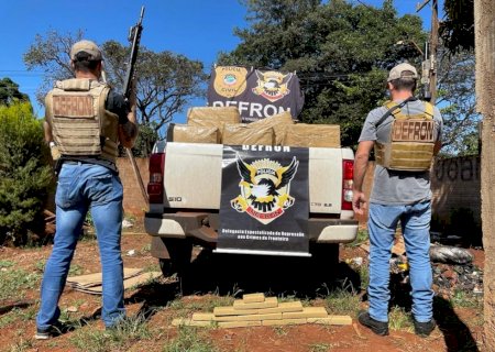 Defron apreende quase 1 tonelada de maconha na aldeia Jaguapiru; homem é preso