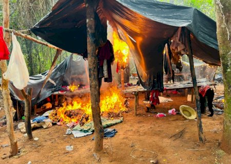 Sem pessoas presas, em nova ofensiva Senad destrói 28 acampamentos