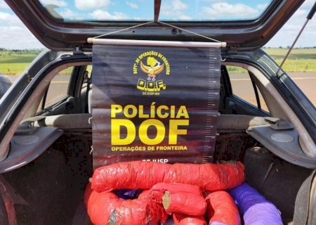 Casal é preso com 13,7 quilos de maconha em motor de veículo