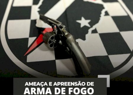 Homem é preso por porte ilegal de arma de fogo após ameaçar matar ex-esposa e filhos em Dourados