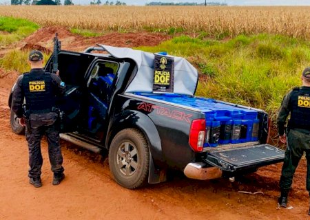 DOF apreende caminhonete roubada no Paraná com 1.125 quilos de maconha