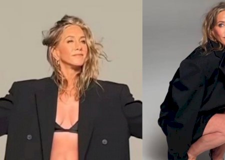 Ao posar de lingerie, Jennifer Aniston revela segredos para manter boa forma: ‘É desafiador’