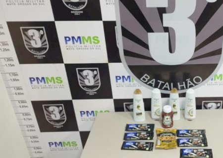Após furtar objetos do interior de mercado, indivíduo é preso pela PM em Dourados