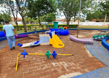 Espaço de recreação recebe manutenção após pedido de Laudir