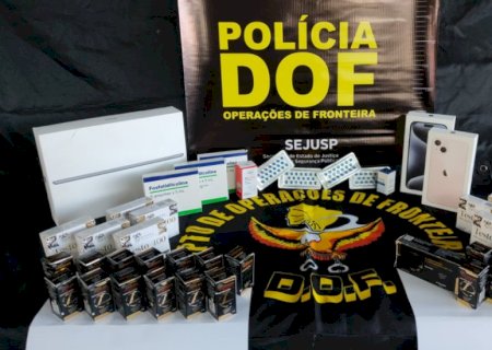 DOF apreende R$ 22 mil em remédios contrabandeados do Paraguai na MS-164