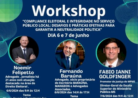 “Compliance eleitoral” é tema de workshop gratuito realizado na Câmara de Dourados