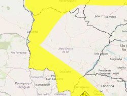 Inmet emite alertas para risco de chuva intensa e vendaval em MS