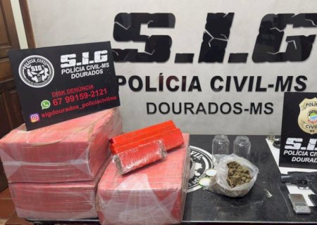 Polícia Civil fecha entreposto de drogas e apreende 70 quilos de maconha em Dourados
