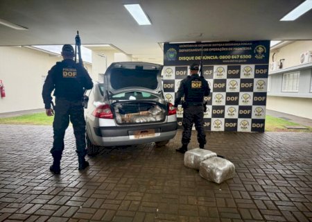 DOF apreende veículo com carga de drogas avaliada em R$ 972 mil em Dourados