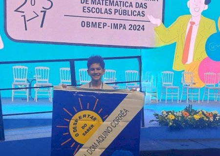 Estudante de MS conquista medalha de ouro na Olimpíada Brasileira de Matemática