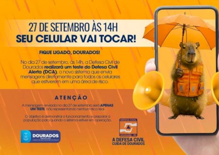 Defesa Civil realiza neste sábado teste sobre novo sistema de alerta em Dourados