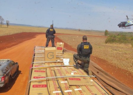 DOF apreende carreta com R$ 2,2 milhões em cigarros e defensivos; motorista é preso