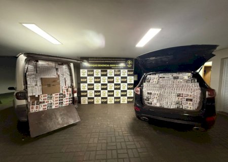 Carros abandonados são apreendidos com quase meio milhão de reais em cigarros