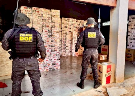 DOF localiza entrepostos em Dourados e Douradina e apreende R$ 1,5 milhão em cigarros