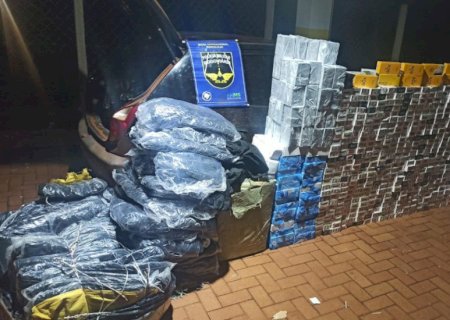 Invidíduos são flagrados pela PMR com mercadorias ilegais em Maracaju