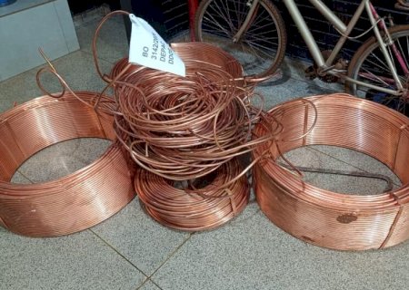 Trio é preso por furto de cerca de 360 quilos de fios de cobre