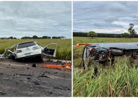 Duas pessoas morrem e 12 ficam feridas após colisão entre carro e ônibus em MS