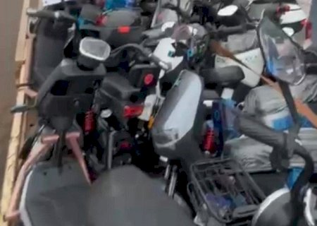 Ação conjunta apreende 32 motos elétricas paraguaias que eram comercializadas em Dourados