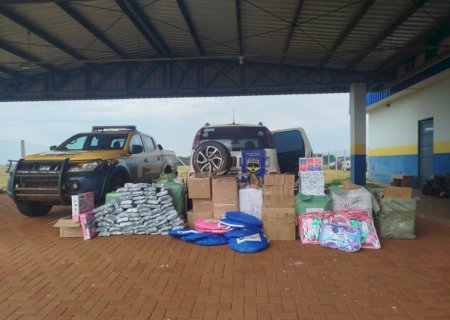Mulher é flagrada pela PMR com diversos produtos do Paraguai em Maracaju