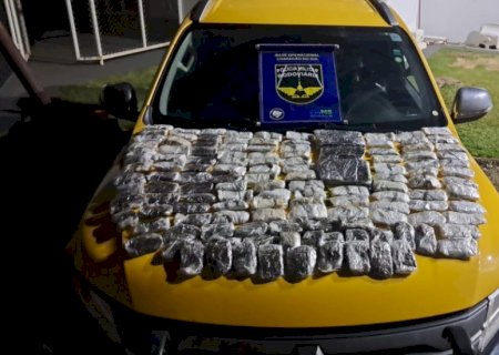 PM Rodoviária apreende 16,4 quilos de haxixe marroquino presos ao corpo de passageira